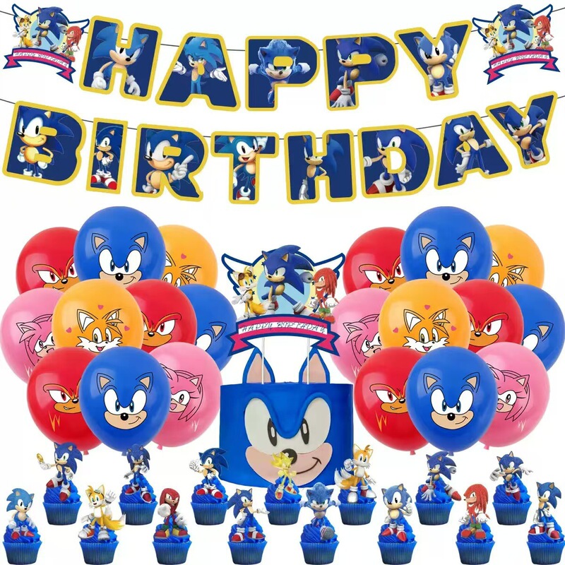 新しいソニック・ザ・ヘッジホッグをテーマにした誕生日パーティー用品ソニック・ザ・ヘッジホッグをテーマにした誕生日パーティー用品クロスボーダー|undefined