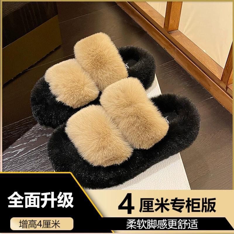 카키 더블 스트랩 블랙 바닥 4CM