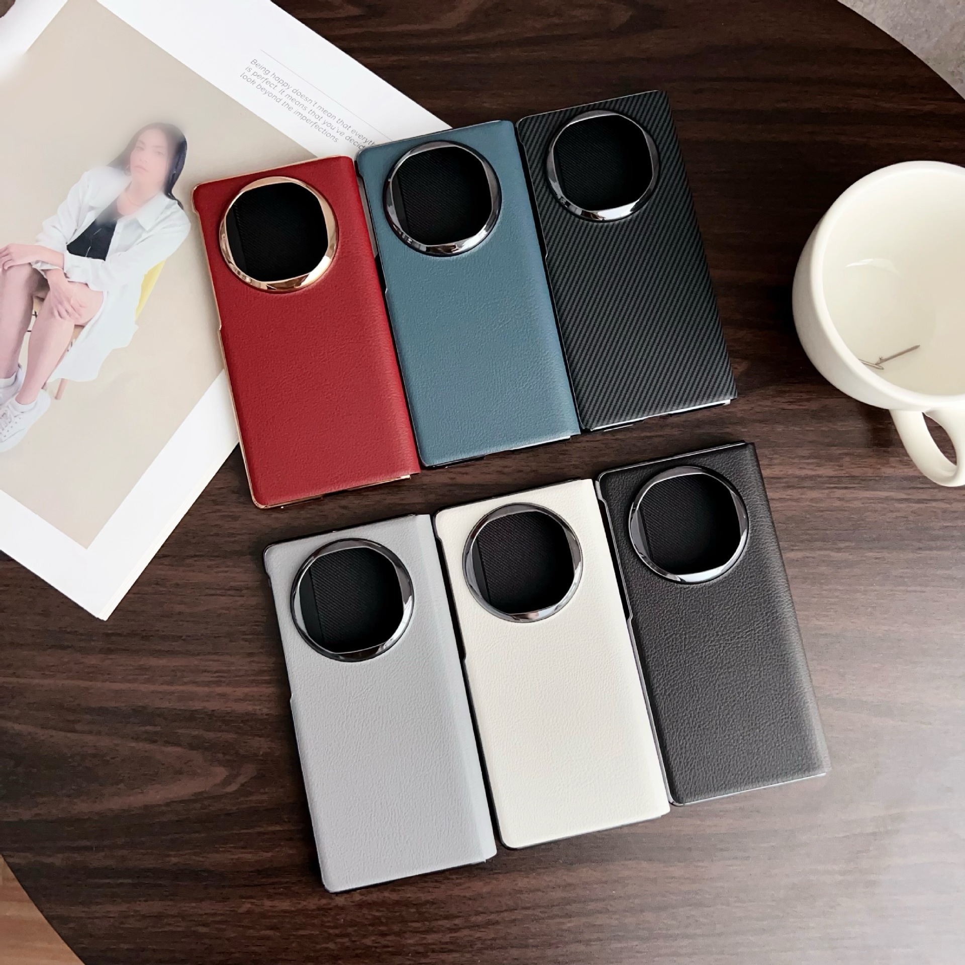 商务翻盖折叠屏适用华为 Mate X6素皮手机壳智能休眠MateX5保护套