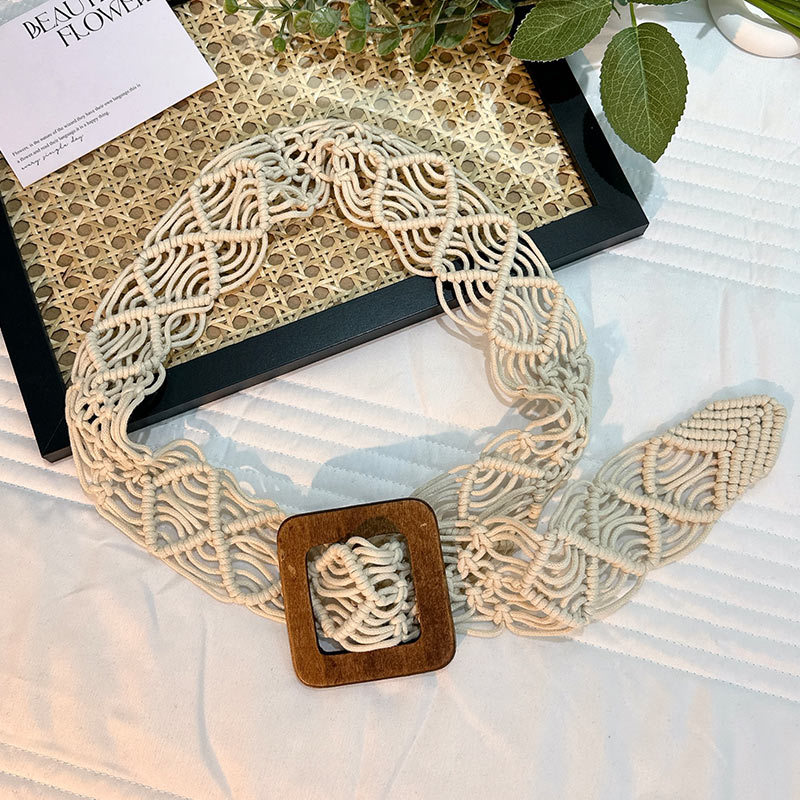 Cuerda de la cintura popular Bohemia tejida cuerda de cáñamo cadena de la cintura cinturón delgado vestido del todo-fósforo de las mujeres joyería transfronteriza al por mayor