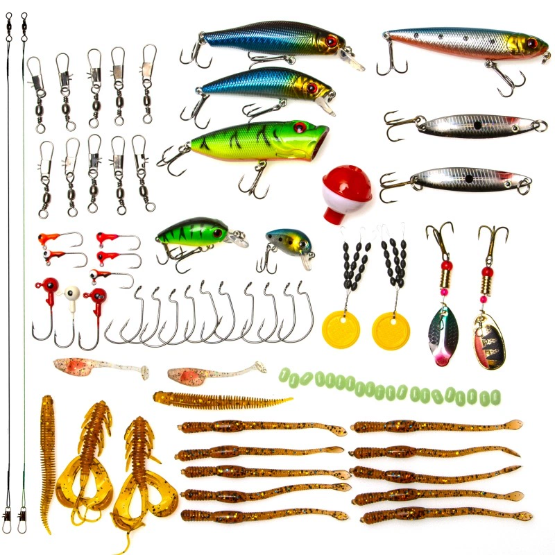 Cross -border road sub -bait 80 sets of bait set Multi -swimming layer e -commerce bait bait set root fishing bass fishing mouth