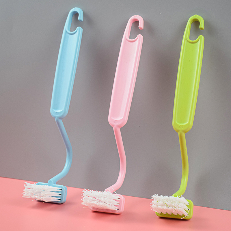 Japanese-Style Children's Toilet Cleaning Brush V-Shaped S-Shaped Small Toilet Brush Curved Handle Sanitary Brush Bathroom Plastic Brush