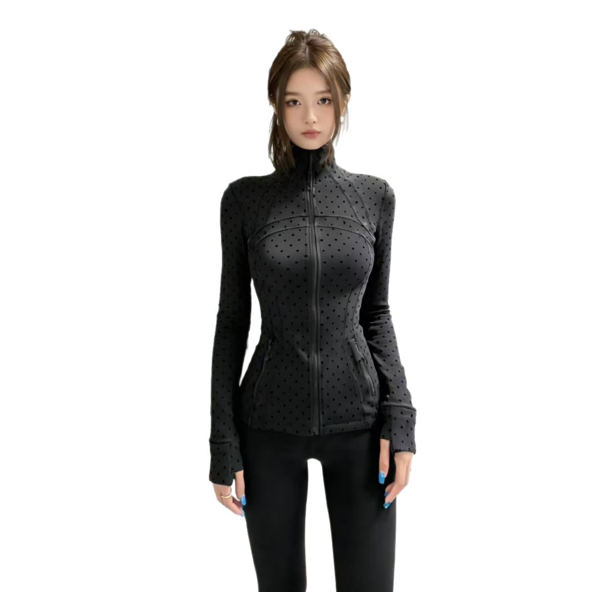 Lulu original standard polka dot stand collar jacket Define Jacket yoga jacket slim fit top for women fitness running 5