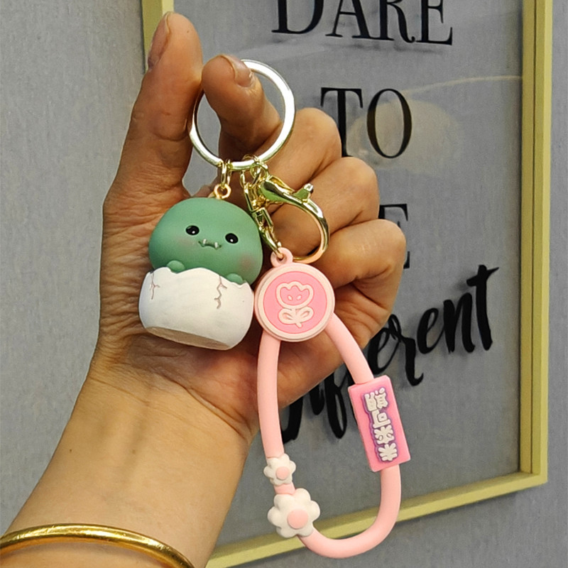 Caricatura creativa lindos llaveros parejas pequeños animales muñecas bolsas colgantes llaveros de automóviles colgantes de teléfonos móviles