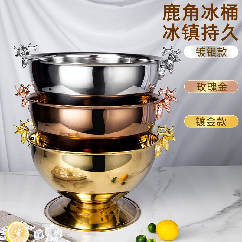 Трансграничные поставки большой емкости из нержавеющей стали шампанского бассейна рога ведро льда Бар КТВ посвященный Пиво Вино ведро