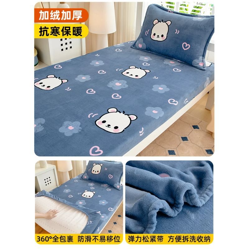 Dormitorio de estudiantes de coral leche de camisa cama de camisa 90X200 invierno más camisa de cama gruesa una sola cubierta completa