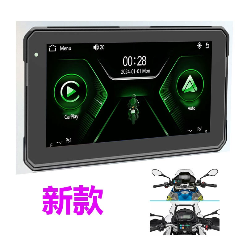 6inch Новый мотоциклетный дисплей-рекордер, беспроводной Carplay, поддержка Apple Android, беспроводное соединение Bluetooth