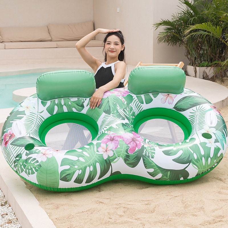 Transfronterizo spot piscina inflable flotante fila plegable agujero redondo al aire libre cama flotante para adultos y niños colchones flotantes al por mayor