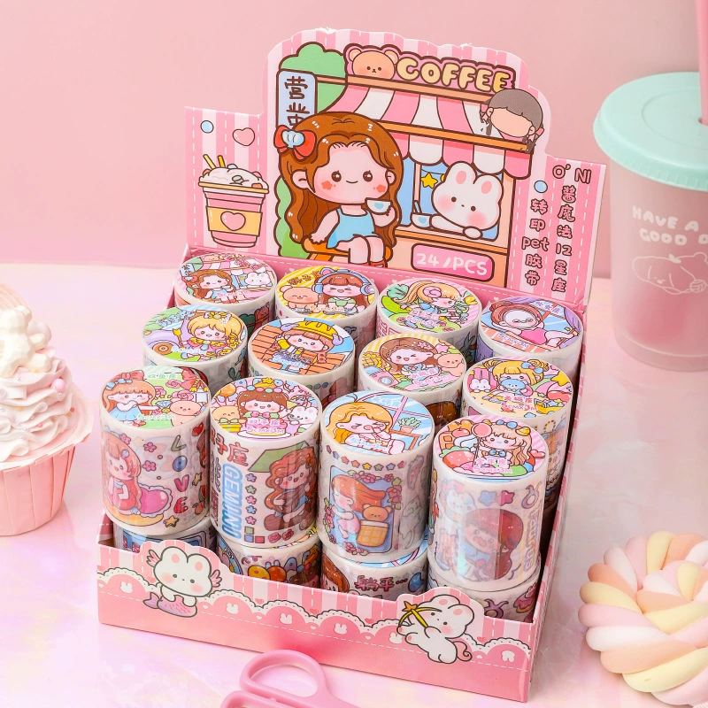 Эрни соус Магия 12 Созвездие передачи ПЭТ лента высокое значение цвета милый мультфильм ручной счет материал декоративная лента