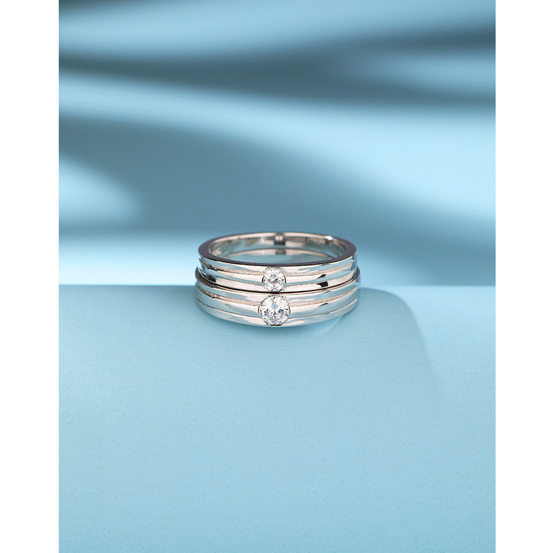 Anillo de Plata de Ley 925 par de diseño de nicho anillo simple par anillo de los hombres anillo de boda para novia