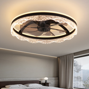 Italian Living Room Fan Lamp Modern Simple Main Light Silent Brushless Fan Integrated Chandelier Zhongshan Lamp Wholesale