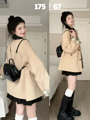 卡其色短款风衣外套女春秋2025新款小个子巴恩风夹克韩系秋季穿搭