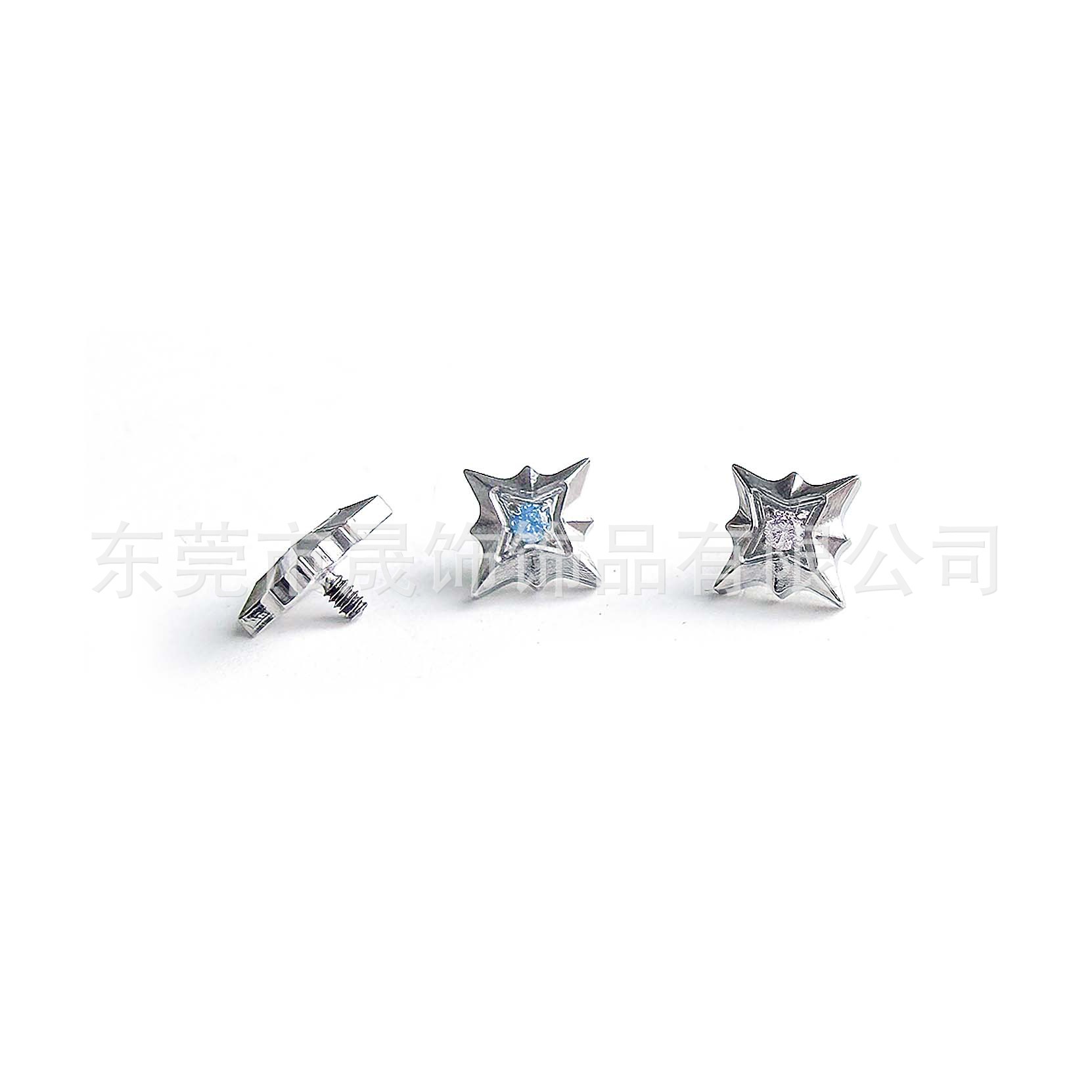 F136 Titanium 芒 Star Studded 5A Cubic Zirconia Ear Stud Labret Stud G23 Implant Grade Titanium 人体 Piercing Jewelry Accessories 头