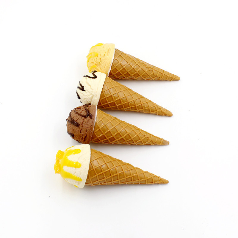 PVC simulación bebida fría modelo de helado crujiente punta huevo titular cono postre falso helado postre accesorios de decoración