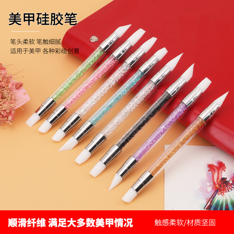 Nail art pen new style manicure wholesale 8 PCs silicone pen with diamond exquisite pen holder manicure supplies Japanese nail tools Nail art pen new style manicure wholesale 8 PCs silicone pen with diamond exquisite pen holder manicure supplies Japanese nail tools