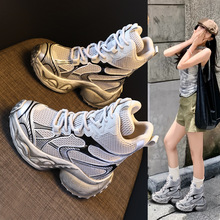 8106-1厚底内增高网面高帮运动休闲鞋女2025秋冬季新款超软老爹鞋