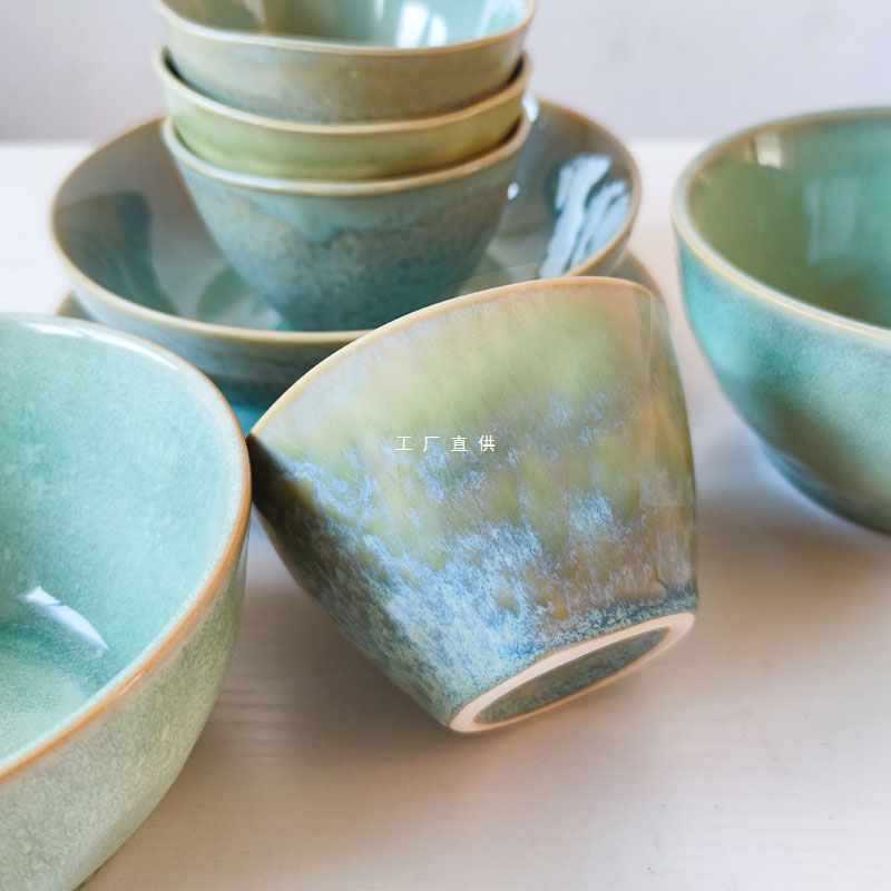 2 Pack rentable ~ Willow horno verde cambio personalidad pequeño tazón vintage sopa tazón de fideos cerámica hogar placa vajilla ligeramente defecto