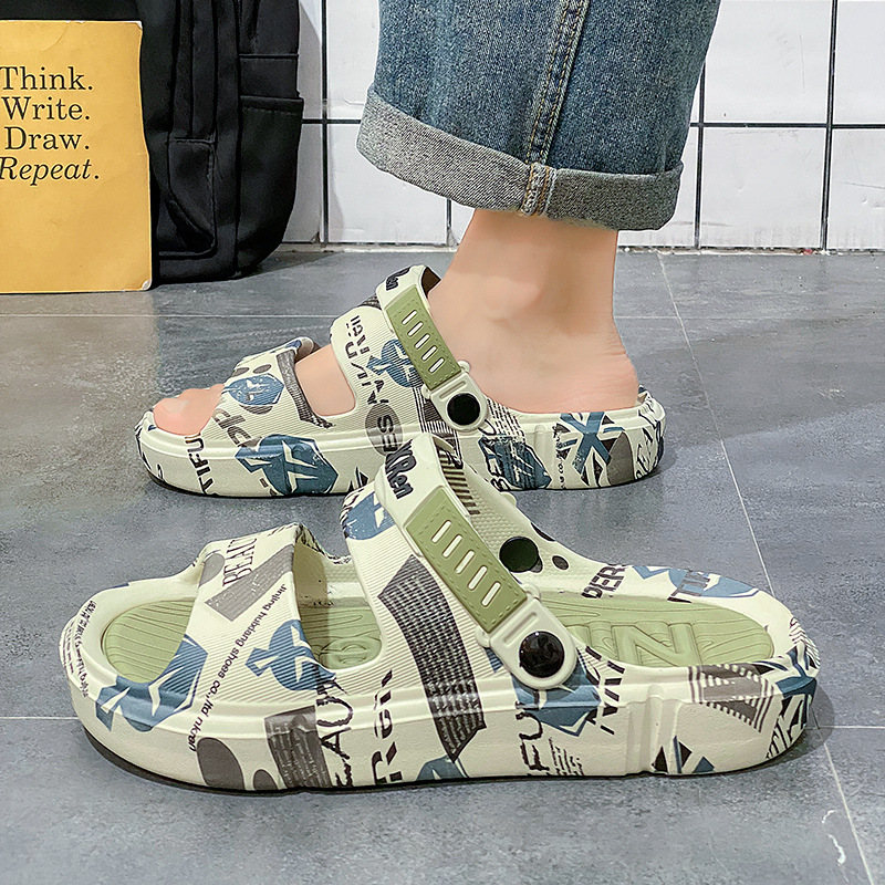 Sandalias para hombre, uso de verano, cinturón de doble uso, talón, antideslizante, pisando mierda, conducción, ocio, vadear, pesca, zapatos de playa junto al mar