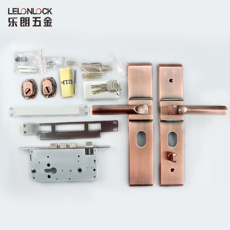 Cerradura antirrobo de acero inoxidable de bronce rojo cerradura antirrobo del panel del hogar cerradura de la puerta universal del hogar 304 engrosada cerradura del panel