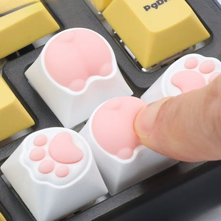 [Collection] Brand New Keyboard Cap with Cute Cat Paws and Cat Butt Silicone Soft Elastic Feel Mechanical Keyboard Keycap