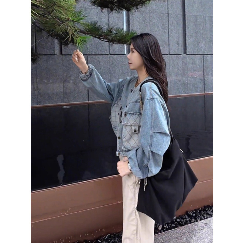 韩版复古气质宽松牛仔外套女装2025秋季新款休闲百搭时髦减龄上衣|undefined