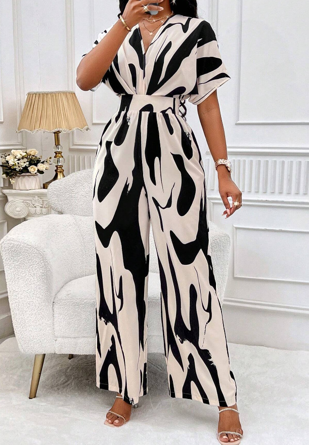 Women's Daily Bodysuits Casual Stripe Full Length Printing Jumpsuits display picture 6