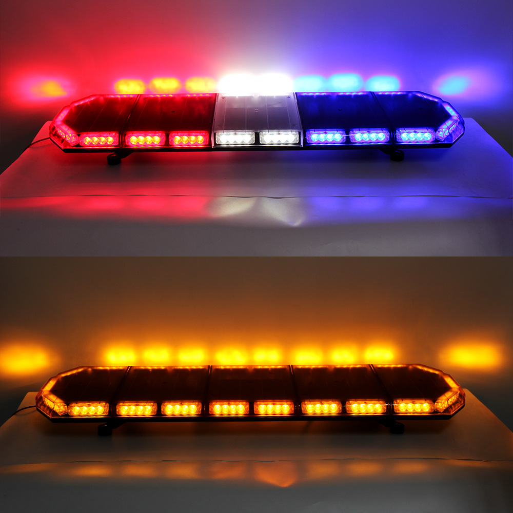 Ultra-thin diamond-shaped strobe light LED long-row warning light for construction vehicles, car roof light, emergency rescue vehicle alert light