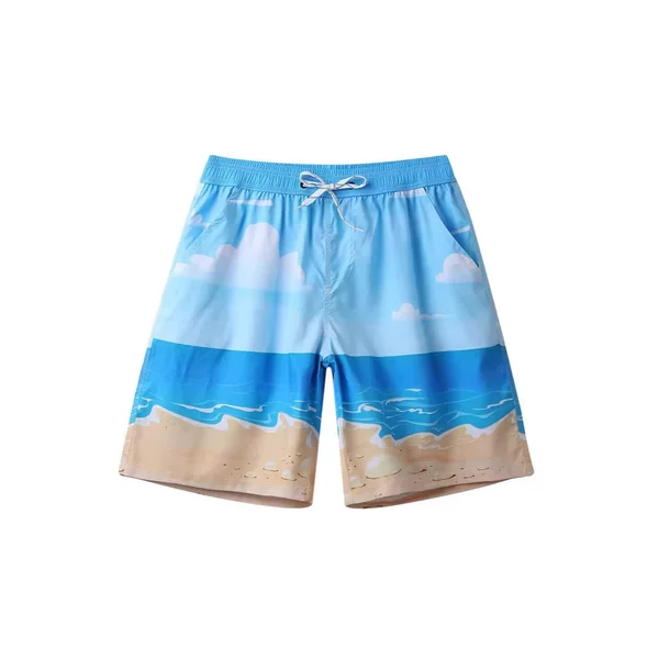2026 Cross-Border Summer Casual Lazy Style Seaside Vacation Straight Shorts Breathable Quick-Dry Five-Point Beach Shorts for Men