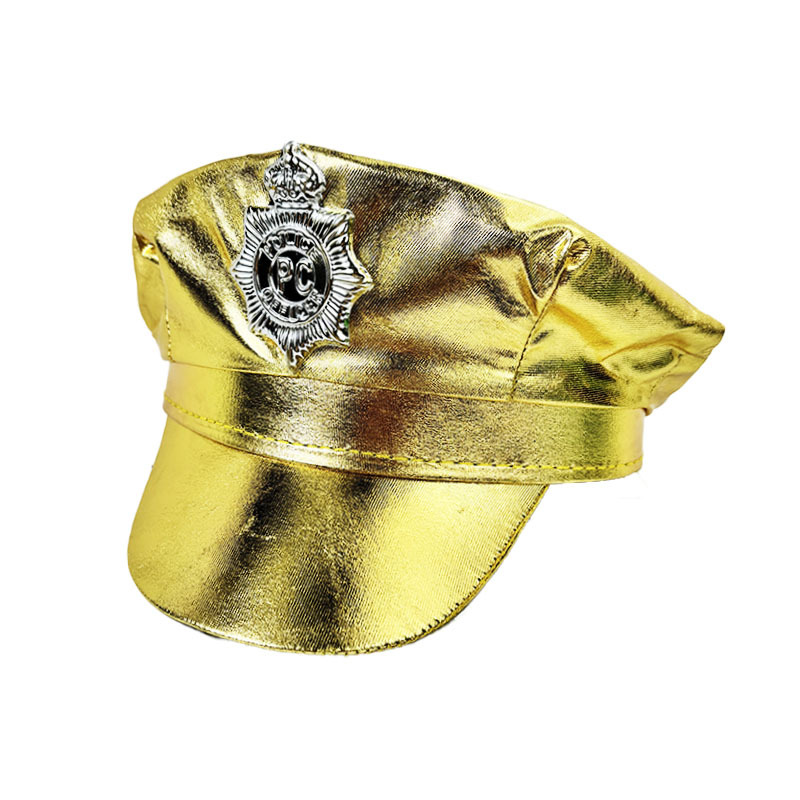 Sombrero de policía europeo y americano de siete colores de Amazon, uniforme sexy, sombrero de fiesta, sombrero de capitán de Halloween, sombrero de policía europeo y americano