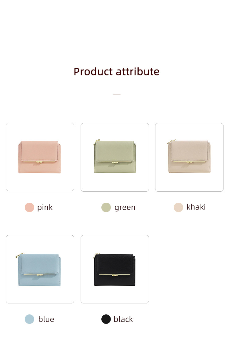 75g Weight Polyester Lining Material Buckle Closure Type Small Wallets Bags Type Women's Solid Color Pu Leather Buckle Wallets