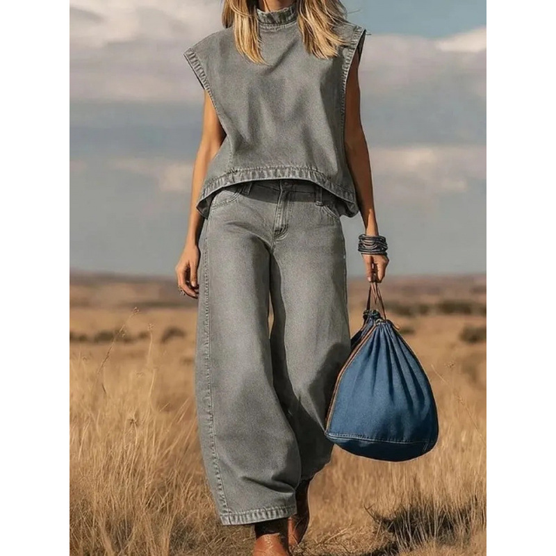 Damen-Jeansweste – Lässige Kleidung im amerikanischen Stil für Frühling und Sommer, ärmellose Jacke zum Kombinieren_voghion.com