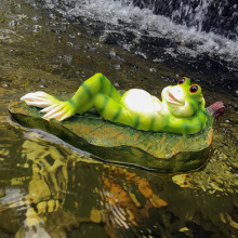 户外花园装饰 庭院创意假山水景鱼缸鱼池装饰造景浮水青蛙摆件