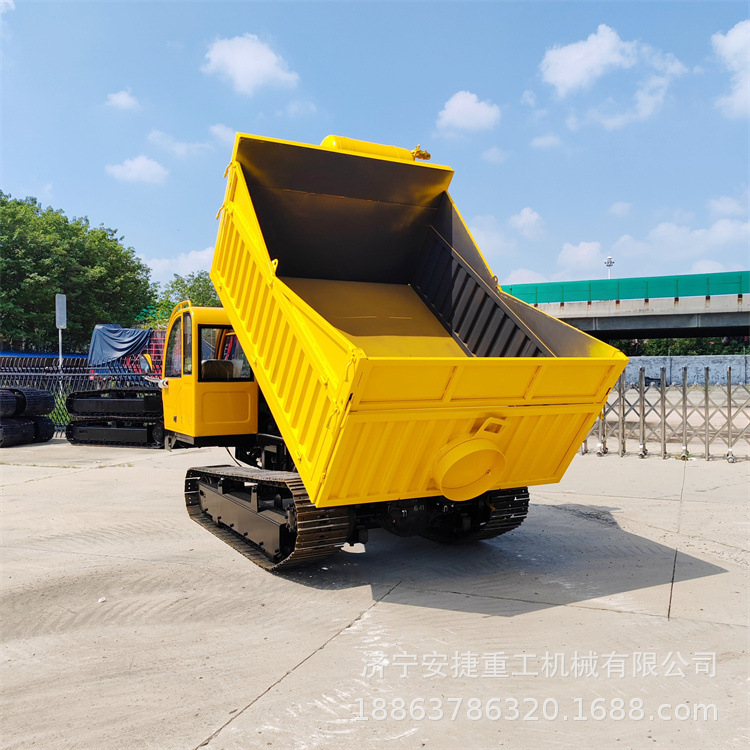 矿山石料履带运输车 全地形爬山虎工程车 6-50吨液压钢制履带车