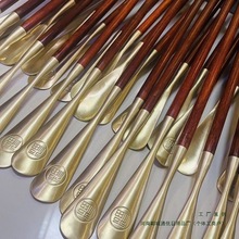 小叶紫檀木长柄鞋拔子铜质福字拔头老人孕妇不弯腰实木提鞋鞋拔子