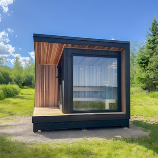 Fashion Outdoor Traditional Sauna, Far Infrared and Dry Wet Steam Tank Wood Stove Electric Stove Panoramic Glass Window