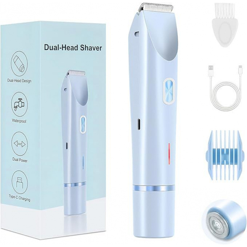 afeitadora eléctrica a prueba de agua recargable para mujeres afeitadora de cuerpo entero de doble cabeza afeitadora seca y húmeda afeitadora transfronteriza máquina de depilación