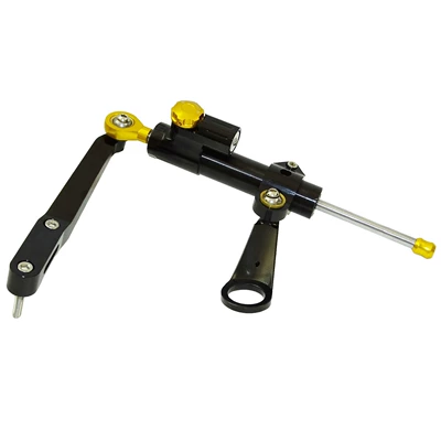 Steering Buffer, Motorcycle frame - black-code-black-rod-gold-dot