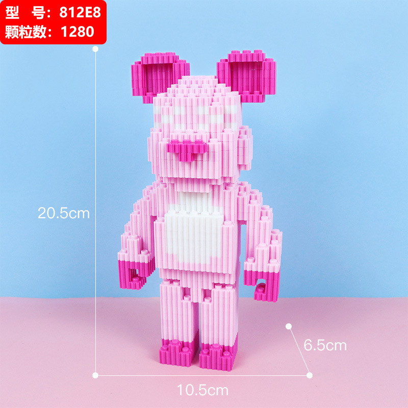 Compatible con la serie LEGO bloque de construcción oso empalme partículas miniatura montado rompecabezas de dibujos animados niño hembra bloques de construcción juguete