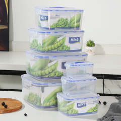 プラスチックロック野菜室冷蔵庫果物食品保存収納ボックス長方形密封ボックス透明密封セット