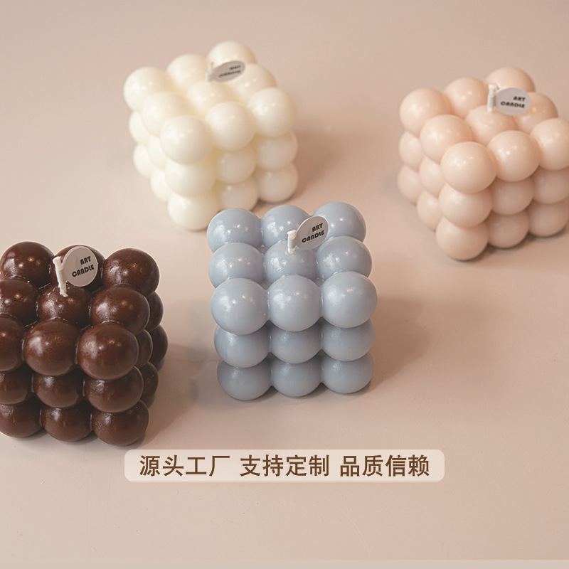 Explosión de atmósfera transfronteriza modelado cubo de rubico aroma vela sin humo dulce lindo regalo regalo de mano al por mayor venta caliente