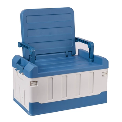 Car storage bag/box Backup Foldableing Storage Box Home - blue-and-white
