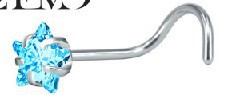 Stainless Steel S L Type Stud European And American Bestselling Heart Zircon Nose Ring Straight Rod Piercing Jewelry_voghion.com