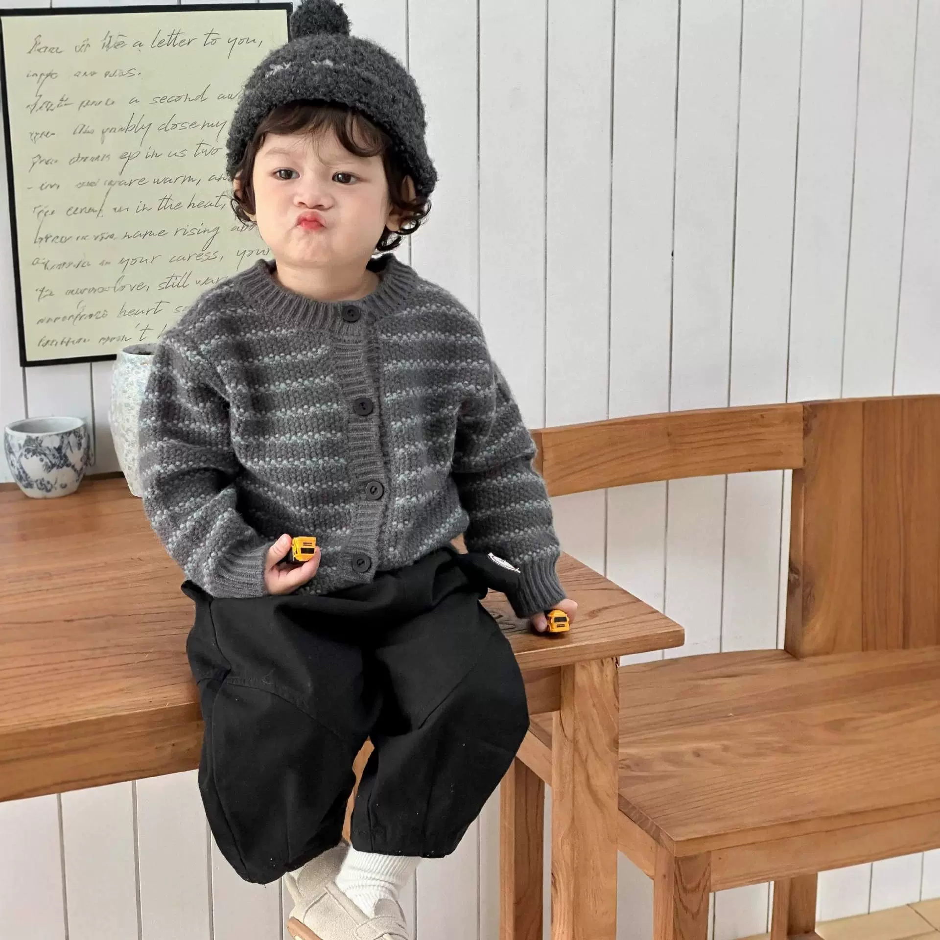 儿童毛衣外套宝宝衣服秋季2025新款秋装韩版童装秋款服装男童套装