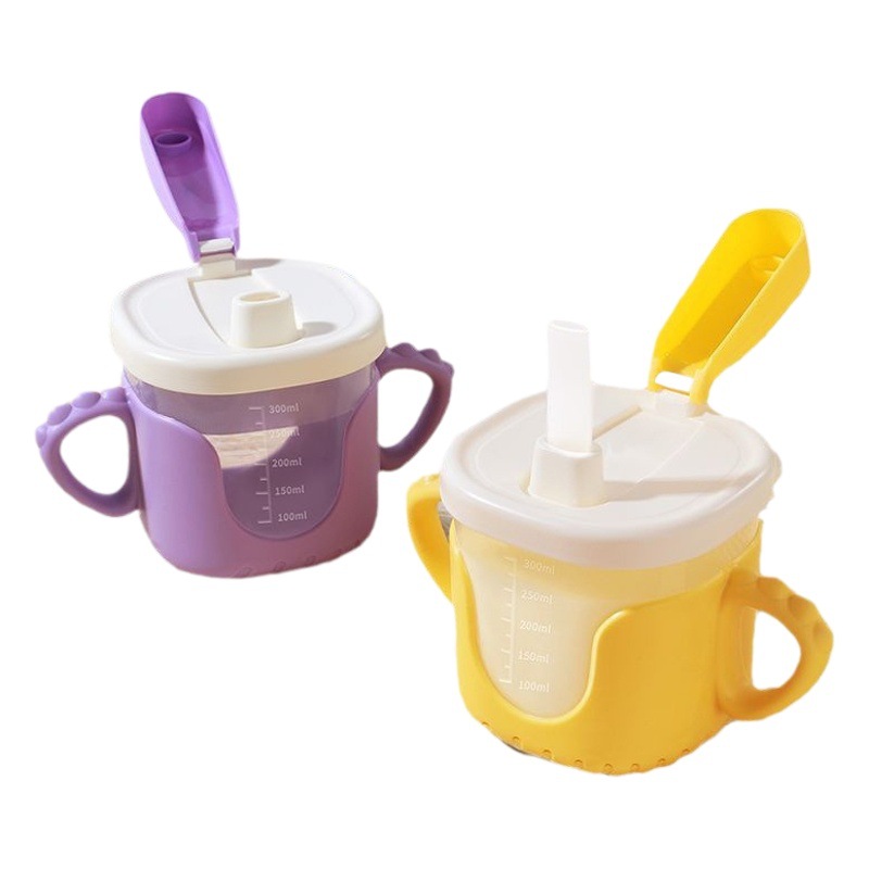 Children's Milk Cup Baby Drinking Cup Graduated Drinking Straw with Handle Drop-proof Leak-proof Hot-proof Kindergarten 06