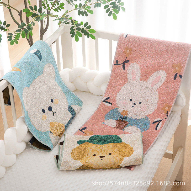 Pure Cotton Gauze Large Towel 34X75 Cartoon Face Towel Household Soft Absorbent Adult Couple Category a Bath Towel