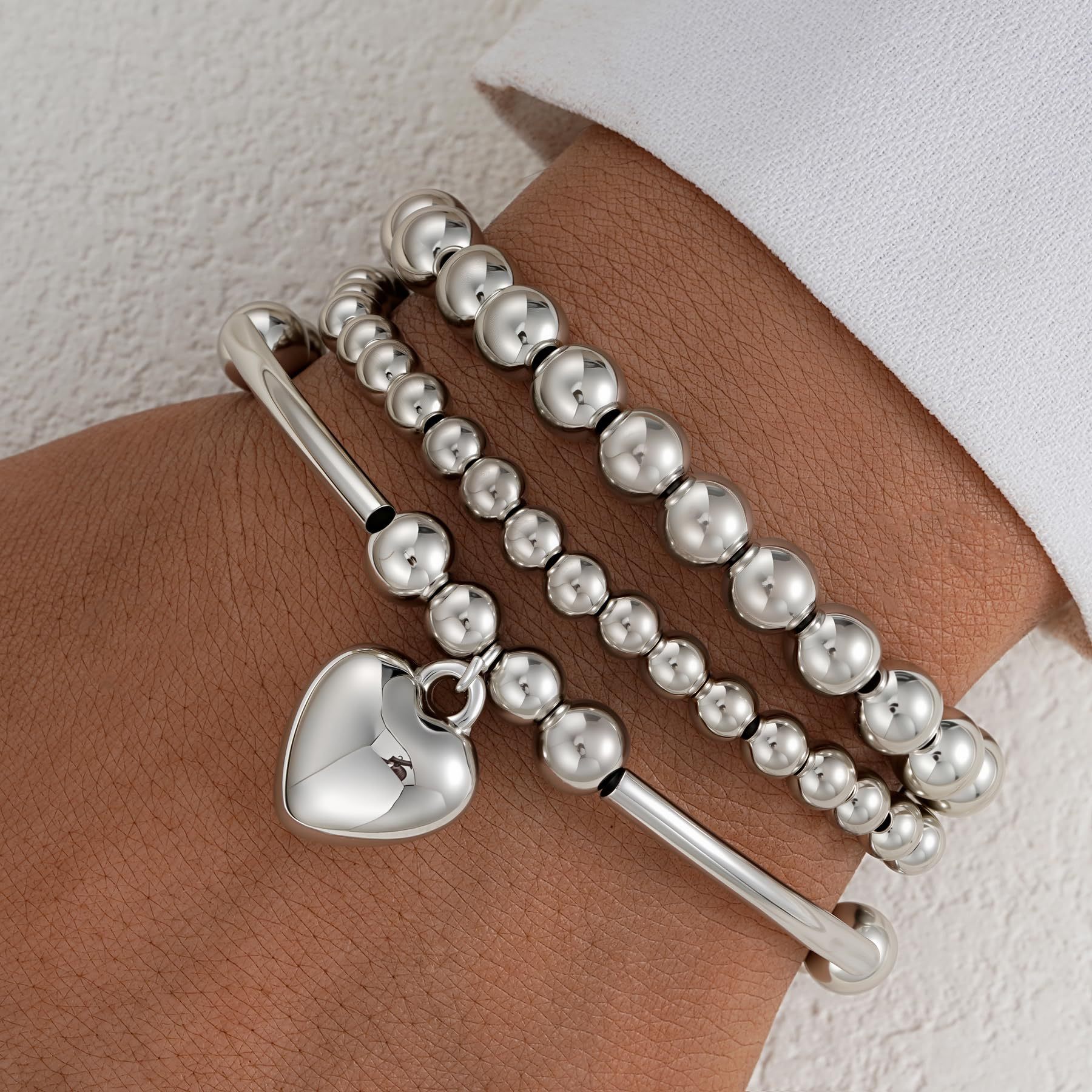 Minimalist Layered Bracelet Set, Stackable And Lightweight Design_voghion.com