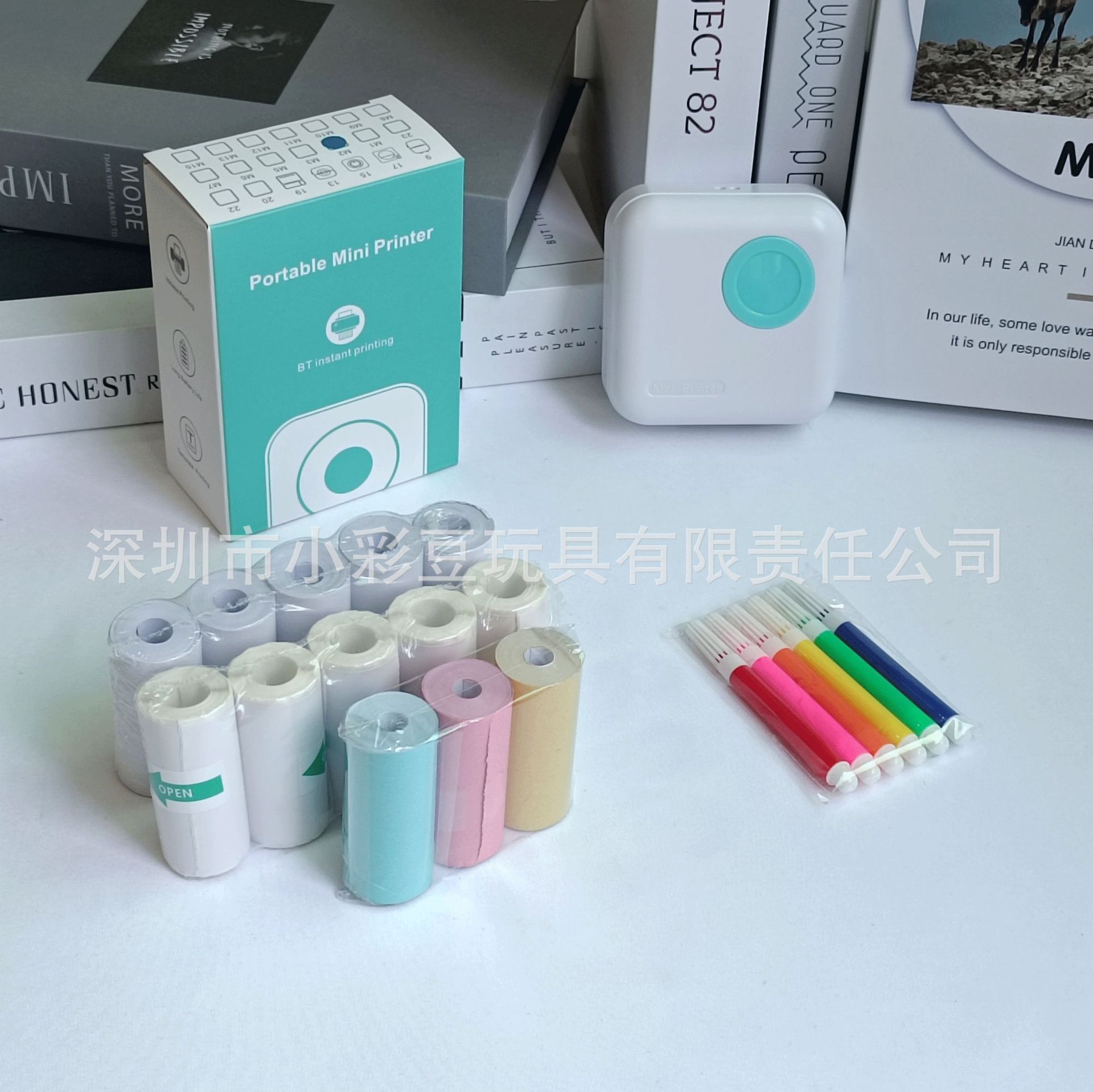 M2 파란색 + 감열지 5개 + 접착지 5개 + 색종이 3개 + 색펜