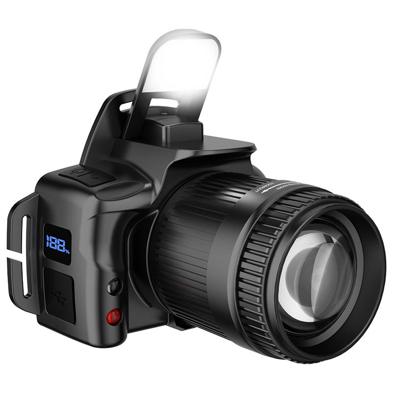 Transfronterizos LED luz alta inducción de lámparas de cabeza portátiles de carga USB lámpara de correr nocturna al aire libre lámpara de pesca nocturna