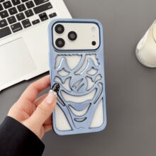 电镀镂空小丑手机壳适用iPhone18ProMax个性镂空散热防摔保护壳17