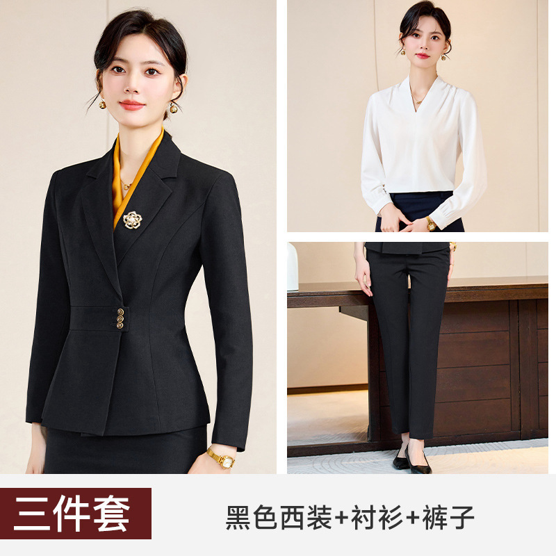 西装套装女时尚气质高端职业装正装西服珠宝店酒店经理前台工作服|undefined